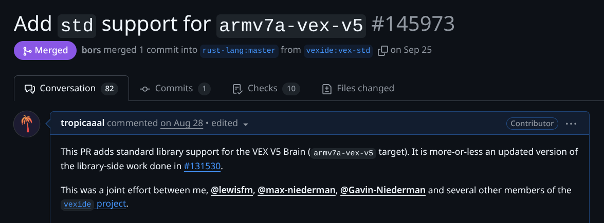 pull request adding standard library support for armv7a-vex-v5